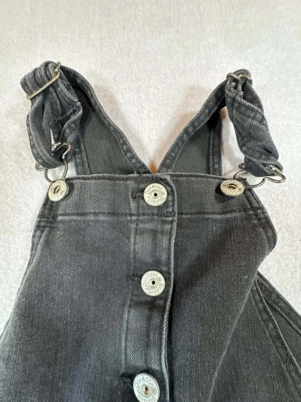 OshKosh B'gosh Girls Black Denim Overall Jumper Dress